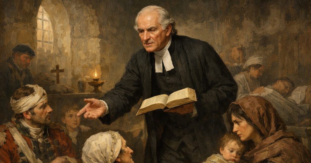 Thomas Reade (1776–1841) – angielski duchowny ewangelikalny i autor chrześcijański, znany z pism o nawróceniu, łasce i życiu wiary; przedstawiony jako protestancki pastor przełomu XVIII i XIX wieku.